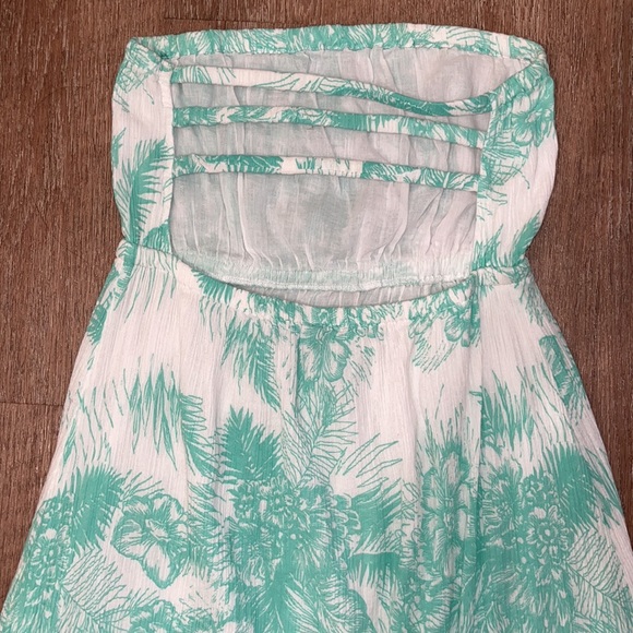 Rip Curl Green/White Tropical Print Hi-Lo Dress - Picture 9 of 15